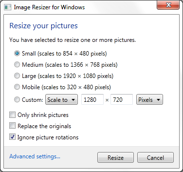 Image Resizer 3 Preview 3 Screenshot